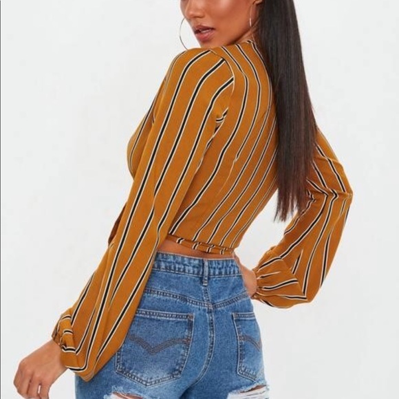 Mustard Tie Front Top - Picture 4 of 5